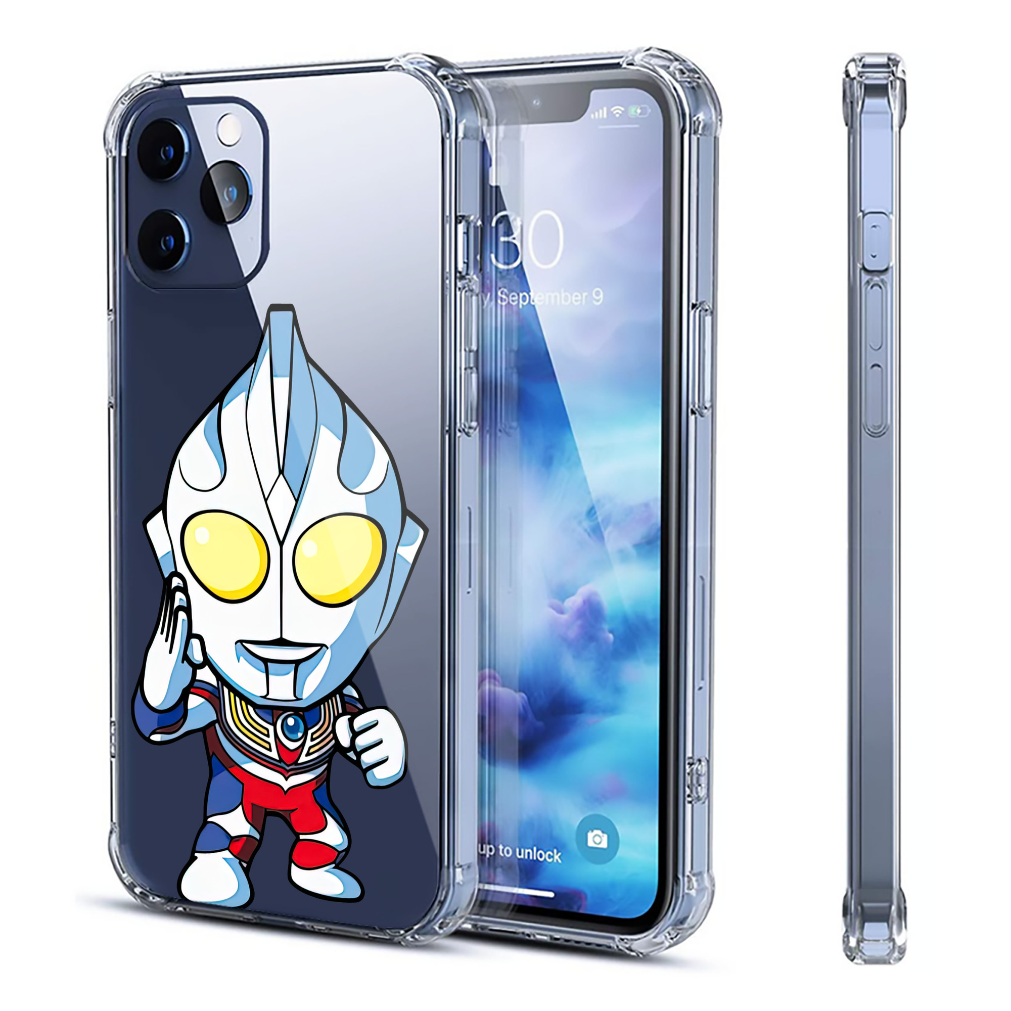 （画像用） ウルトラマン Ultraman 【iPhone 12シリーズ対応】透明スマホケース（クリアソフトケース）